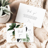 3.5x5 inch Groen & Goud Tropisch Dank u Bruiloft Informatiekaartje