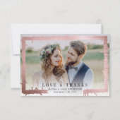 3.5x5 Liefde & Bedankt Roze Folie Foto bruiloft (Voorkant)