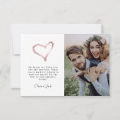 3.5x5 Liefde & Bedankt Roze Folie Foto bruiloft (Achterkant)