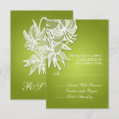 3,5x5 Limoen Lily Bouquet Elegant RSVP (Voorkant / Achterkant)