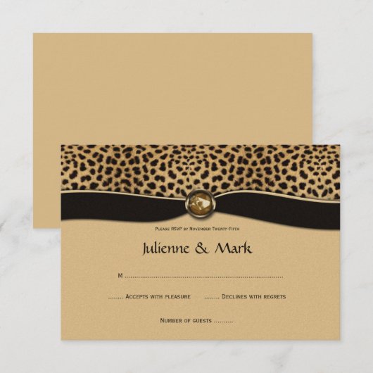 3.5x5 Luipaardprint NEP lint Edelsteen RSVP (Voorkant / Achterkant)