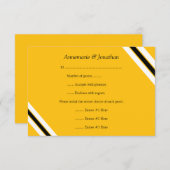 3,5x5 Moderne, zwarte, horizontale strepen RSVP Kaartje (Voorkant / Achterkant)