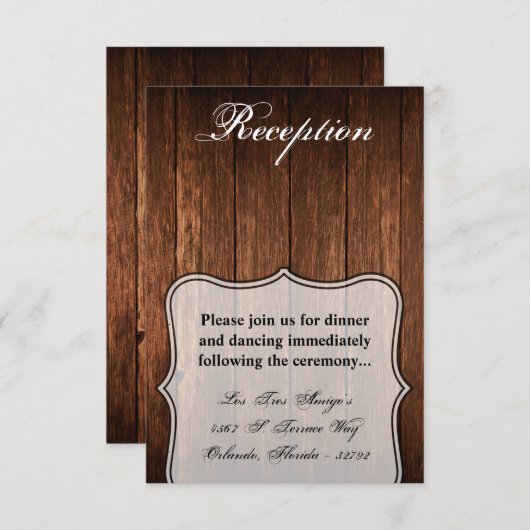 3.5x5 Opvangkaart Barn Wood Land Rustin Kaart (Voorkant / Achterkant)