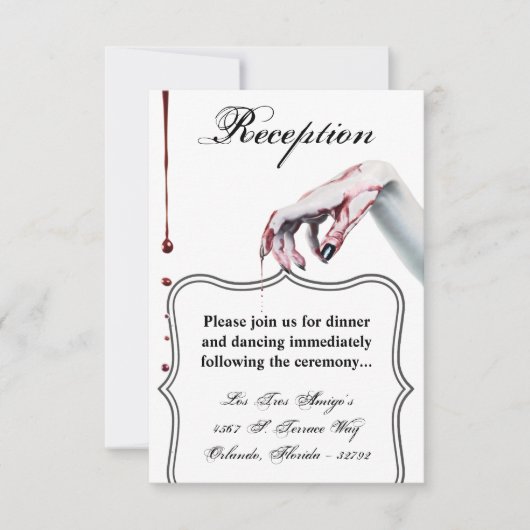 3.5x5 Opvangkaart zombie bloed druppel vampier Kaart (Voorkant)