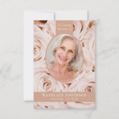 3.5x5 ovale foto roze rozen gedenkteken Kaart (Voorkant)