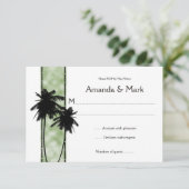 3,5x5 Palmbomen en groene RSVP Kaartje (Staand voorkant)
