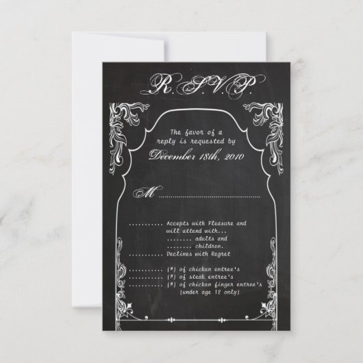 3,5x5 R.S.V.P. Card Modern Chalkboard RSVP Kaartje (Voorkant)