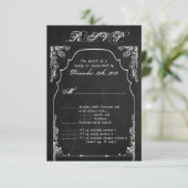 3,5x5 R.S.V.P. Card Modern Chalkboard RSVP Kaartje (Staand voorkant)