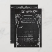 3,5x5 R.S.V.P. Card Modern Chalkboard RSVP Kaartje (Voorkant / Achterkant)
