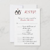 3,5x5 R.S.V.P. Card Penguin Love Couple RSVP Kaartje (Voorkant)