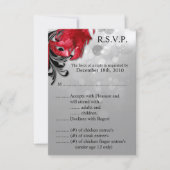 3,5x5 R.S.V.P. Card Red Masquerade-masker RSVP Kaartje (Voorkant)