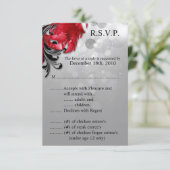 3,5x5 R.S.V.P. Card Red Masquerade-masker RSVP Kaartje (Staand voorkant)