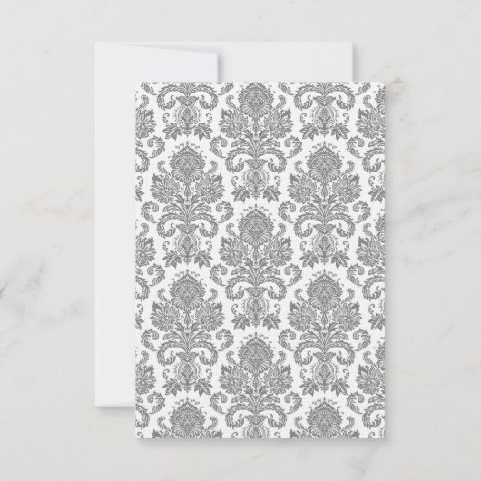 3,5x5 R.S.V.P. Card Wedding Damask RSVP Kaartje (Achterkant)