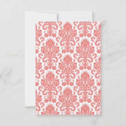 3,5x5 R.S.V.P. Card Wedding Damask RSVP Kaartje (Achterkant)