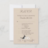 3.5x5 R.S.V.P. Huwelijkskaart Bruid Vogels RSVP Kaartje (Voorkant)