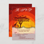 3.5x5 R.S.V.P. Kaart African Safari Giraffe Zonson (Voorkant / Achterkant)