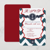 3.5x5 R.S.V.P.-kaart Anker Kompas Oceaan Kaart (Voorkant / Achterkant)