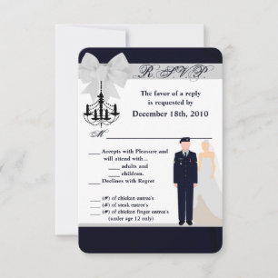 3.5x5 R.S.V.P. kaart ARMY uniform blues bruidegom