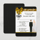 3.5x5 R.S.V.P.-kaart ARMY-uniform bruidegom soldaa Kaart (Voorkant / Achterkant)