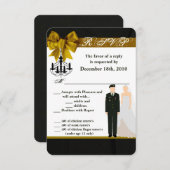 3.5x5 R.S.V.P. kaart ARMY uniform verloofde bruid (Voorkant / Achterkant)