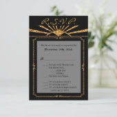 3.5x5 R.S.V.P. Kaart Art Deco Roaring 20s GATSBY (Staand voorkant)