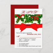 3.5x5 R.S.V.P. Kaart Baughs Holly Berry Kerstmis (Voorkant / Achterkant)