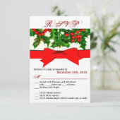 3.5x5 R.S.V.P.-kaart Baughs Holly Berry Kerstmis Kaart (Staand voorkant)