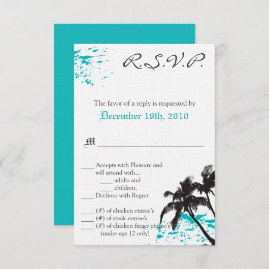 3,5x5 R.S.V.P. Kaart Beach Breeze Ocean Tropi (Voorkant / Achterkant)