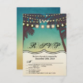 3.5x5 R.S.V.P. Kaart Beach Sunset Palm Trees Strin (Voorkant / Achterkant)