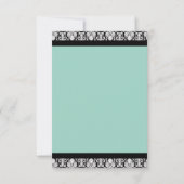 3,5x5 R.S.V.P.-Kaart Blauwgroen & Black Damask Kaart (Achterkant)