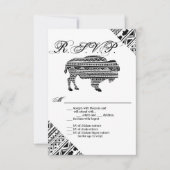 3.5x5 R.S.V.P. Kaart Boho Buffalo Tribal Pattern B (Voorkant)
