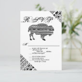 3.5x5 R.S.V.P. Kaart Boho Buffalo Tribal Pattern B (Staand voorkant)