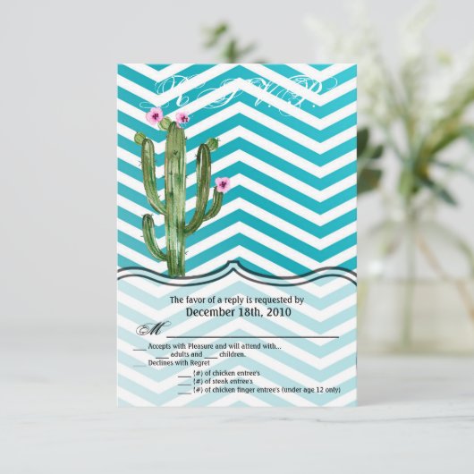 3.5x5 R.S.V.P. Kaart Boho Cacti Cactus Succulent B (Staand voorkant)