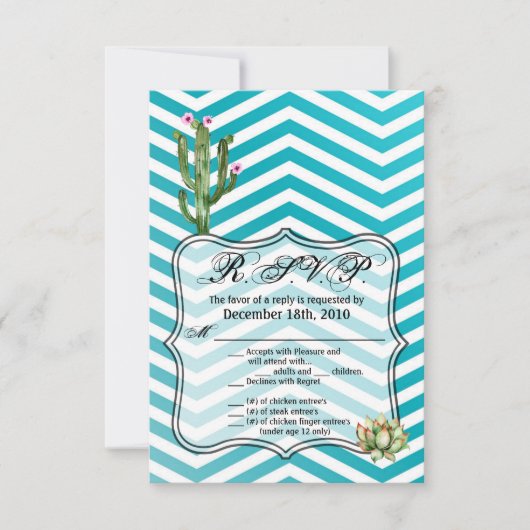 3.5x5 R.S.V.P. Kaart Boho Cacti Cactus Succulent B (Voorkant)