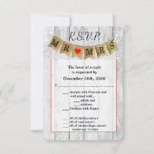 3.5x5 R.S.V.P. Kaart Burlap Mr. en Mrs. Banner (Voorkant)