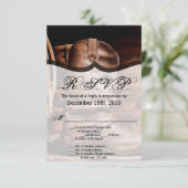 3.5x5 R.S.V.P. Kaart Cowboy Boots Schuur Hout Rust (Staand voorkant)