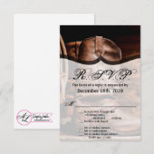 3.5x5 R.S.V.P. Kaart Cowboy Boots Schuur Hout Rust (Voorkant / Achterkant)