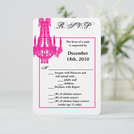 3.5x5 R.S.V.P. Kaart Crystal Kroonluchter Glitz Gl (Staand voorkant)