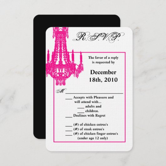 3.5x5 R.S.V.P. Kaart Crystal Kroonluchter Glitz Gl (Voorkant / Achterkant)