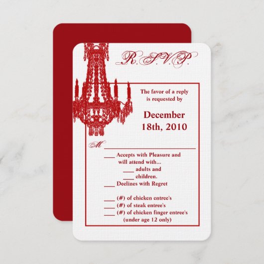 3.5x5 R.S.V.P. Kaart Crystal Kroonluchter Glitz Gl (Voorkant / Achterkant)