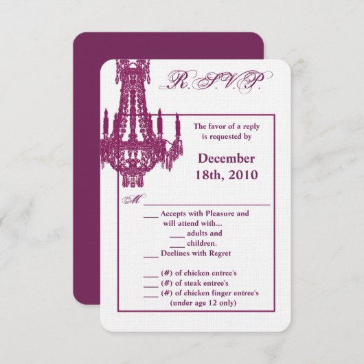 3.5x5 R.S.V.P. Kaart Crystal Kroonluchter Glitz Gl (Voorkant / Achterkant)