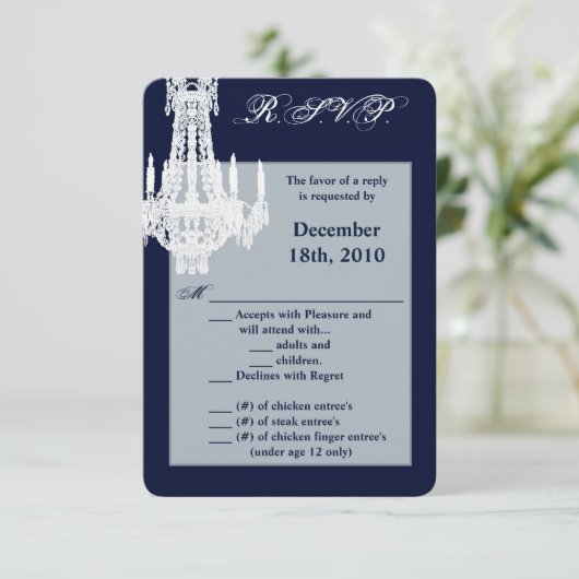 3.5x5 R.S.V.P. Kaart Crystal Kroonluchter Glitz Gl (Staand voorkant)
