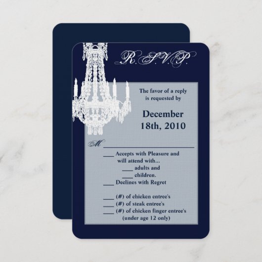 3.5x5 R.S.V.P. Kaart Crystal Kroonluchter Glitz Gl (Voorkant / Achterkant)