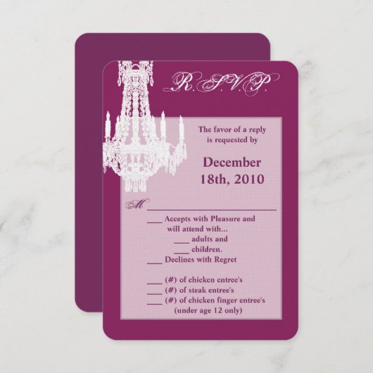 3.5x5 R.S.V.P. Kaart Crystal Kroonluchter Glitz Gl (Voorkant / Achterkant)