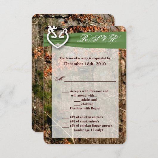 3,5x5 R.S.V.P. Kaart Deer Couple Doe Buck Camo (Voorkant / Achterkant)