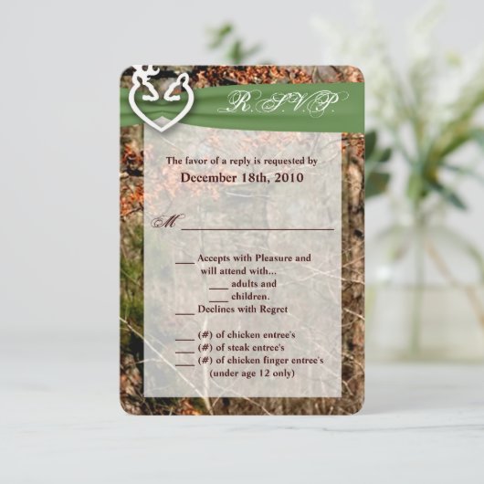 3,5x5 R.S.V.P. Kaart Deer Couple Doe Buck Camo (Staand voorkant)