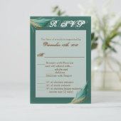 3.5x5 R.S.V.P. Kaart Dierlijke Kwartel Veer Vogel  (Staand voorkant)