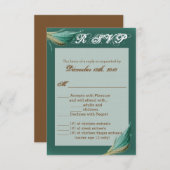 3.5x5 R.S.V.P. Kaart Dierlijke Kwartel Veer Vogel  (Voorkant / Achterkant)