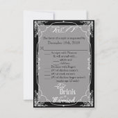 3,5x5 R.S.V.P. Kaart Eat Drink is gehuwd zwart (Voorkant)