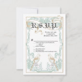 3.5x5 R.S.V.P. Kaart Formeel vogelpaar (Voorkant)